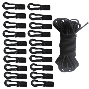 Kayak Accessory Rope Hook Set 5Mm Black <b>Elastic</b> <b>Cord</b> With POM Clips For Lakes Rivers Outdoor Use - Product Image 2