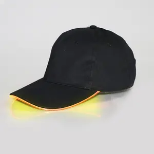 BSBH Customized Printing Cotton Led Hat Lighted Glow Caps Flashing Luminous Baseball Led Cap