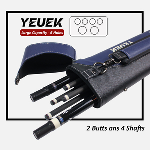 Estuche para tacos de billar YEUEK, capacidad para 2 tacos de billar con 2 bolsillos con cremallera para accesorios, para 2 culatas y 4 varas, con asa y correa para el hombro - Product Image 2