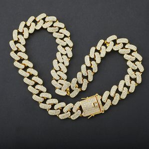 AA Hip-Hop Abartılı 20mm Üçlü Elmas Küba Zinciri Süper Parlak Kolye - Hem Erkekler Hem de Kadınlar İçin Trend Takı - Product Image 6