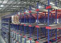 Système de rayonnage à chariots radio réglable et thermolaqué pour centres logistiques à grande échelle