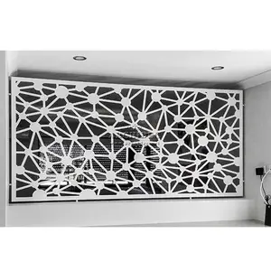 2440*1220mm carved jali room wood divider partition grille paneling