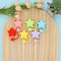 Cache-paille en silicone étoile colorée, anti-poussière, pour gobelet, réutilisable, accessoire pour boisson, cadeau