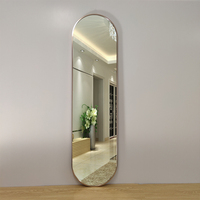 Grand miroir mural vintage en métal doré, sur mesure, pleine longueur, ovale, style défilé, décoration de salle de bain de luxe, en verre, pour la maison