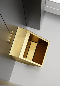 <span class=keywords><strong>Urinoir</strong></span> mural automatique à induction en acier inoxydable 304 doré, luxe léger, pour hôtels - Product Image 4