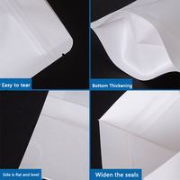 Stand up White Kraft Paper Resealable Ziplock Plain Heat Seal Food Packaging Zip Lock Zipper Doypack Pouch Bags With Window Type