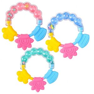 Nouveau design de qualité alimentaire anneau de dentition en silicone souple jouet hochet de dentition pour bébé - Product Image 1