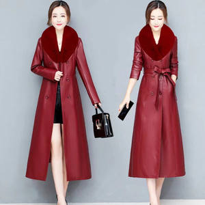 <span class=keywords><strong>Trench</strong></span> da <span class=keywords><strong>Donna</strong></span> Lungo in Vera Pelle <span class=keywords><strong>Taglie</strong></span> <span class=keywords><strong>Forti</strong></span>, Cappotto Invernale e Autunnale Vintage con Revers Staccabile - Product Image 3