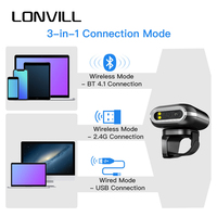 Mini lecteur de codes-barres portable sans fil, scanner de codes QR 1D 2D portable, vente en gros