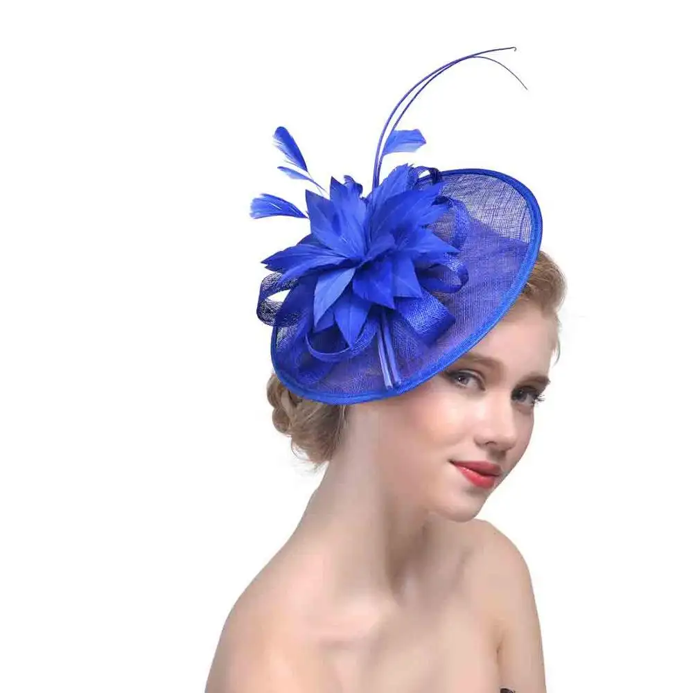 2022 kadın Fascinator şapka Kentucky Derby şapkalar gelin saç dekorasyon düğün tüy headdress