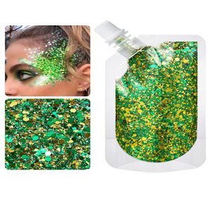 Vente en gros de grosses paillettes auto-adhésives en gel pour le maquillage des fards <span class=keywords><strong>à</strong></span> paupières, logo personnalisé de paillettes pour le visage et le corps - Product Image 2