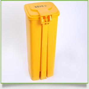 Yellow <b>20L</b> Foot Operated Medical Waste <b>Bin</b> Rectangular Pedal Indoor Storage Bucket For Home Use - Product Image 4