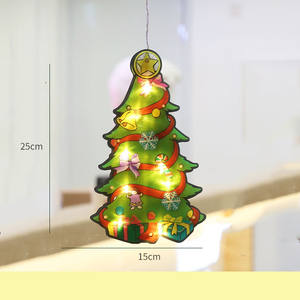 Décorations de fenêtre de Noël, ornements lumineux de Noël, Père Noël, arbre de Noël, bonhomme de neige - Product Image 5