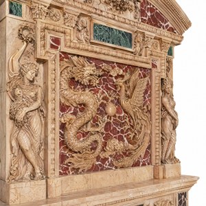 Customized Marble Fireplace Modern Hand Carved Luxury Classic Cream Beige Marble Fireplace Mantel Marble Fireplace Surround - Product Image 5