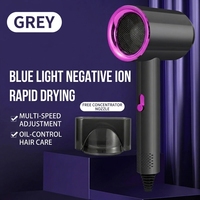 Sèche-cheveux électrique à ions négatifs 800W haute puissance avec moteur DC, contrôle de température constante, buse à jet unique, air chaud et froid, 3 vitesses
