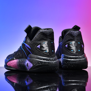 Chaussures de basket-ball pour hommes qui brillent dans le noir, baskets de haute performance pour le terrain, chaussures de sport respirantes en mesh avec semelle intermédiaire dégradée Galaxy - Product Image 5