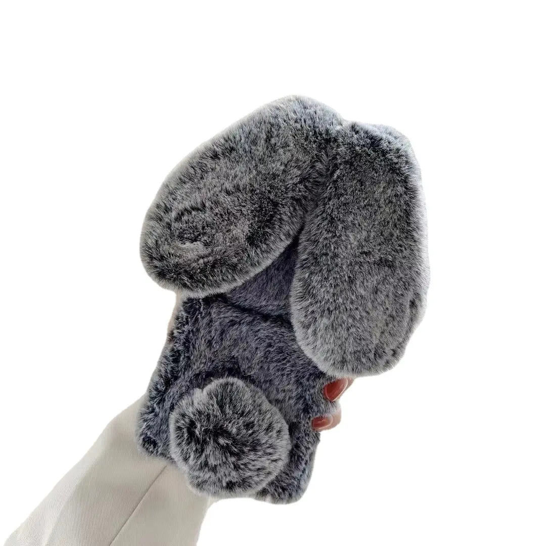 Corea del Sur Orejas de conejo de peluche para Samsung Z Flip3 Teléfono Warm Female Galaxy Zflip4 Funda protectora