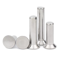 Rivets solides à tête fraisée en acier inoxydable 304, finition brillante, classe 4.8 6.8, fixation métallique à tête plate pour la décoration de bâtiments et l'automobile