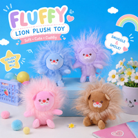 Porte-clés lion mignon et moelleux, ornement de sac à dos créatif en forme d'animal de dessin animé, crochet, jouet, poupée, figurine, petit cadeau exquis