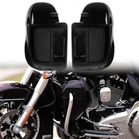 Carénages inférieurs ventilés noirs brillants avec emplacements pour haut-parleurs compatibles avec Harley Touring Road King Electra Glide Street Glide 2014-2023