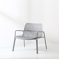 Chaise de salle à manger d'extérieur moderne et réglable en tissu imperméable et structure métallique, style nordique, pour usage hôtelier (vente en gros)