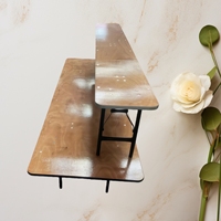 Tables pliantes rectangulaires modernes en contreplaqué double épaisseur de 72 pouces de long avec pieds en métal, tables à double chevalet pour 10 personnes pour événements