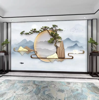 Nouvelle Peinture Paysagère à l'Encre Chinoise, Décoration de Salon, Tableau Mural pour Fond de Canapé, Art Moderne de Luxe, Peinture Murale Suspendue