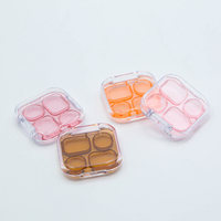 Palette d'ombres à paupières carrée Organisateur 4 couleurs Transparent Flip Cover Palette d'ombres à paupières en plastique Vernissage Mini Palette d'ombres à paupières