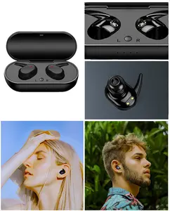 2024 baru penjualan terlaris Alibaba earbud In-Ear nirkabel powerbank earphone Gaming earpods Tws Y30 Bluetooth biru