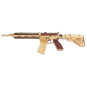 Kit de Matériel de Bricolage pour Fusil d'Assaut M416 en <span class=keywords><strong>Bois</strong></span> Massif avec Bande Élastique - Jouet d'Assemblage DIY pour le Travail du <span class=keywords><strong>Bois</strong></span> - Product Image 3