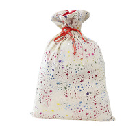 Nouveau sac cadeau de Noël en velours hollandais avec étoiles à cinq branches estampées or, design coloré de style européen et américain