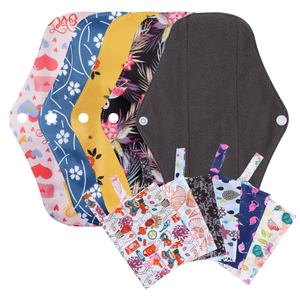 A02 assorbenti in tessuto periodo mestruale assorbenti riutilizzabili assorbenti igienici lavabili dimensioni M uso quotidiano colore misto 5 pz/set + 1 sacchetto - Product Image 1