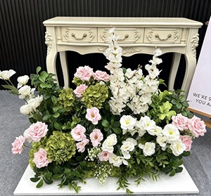 Decoración Floral Realista para el Pasillo de <span class=keywords><strong>Boda</strong></span>, Arreglos de Flores Artificiales Verdes y Blancas para el Pasillo, Flores para el Suelo del Pasillo - Product Image 6