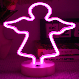 Lampe de table LED néon sur pied avec interrupteur intégré <span class=keywords><strong>pour</strong></span> lecture au chevet, bureau, bases circulaires – Vente directe usine - Product Image 2