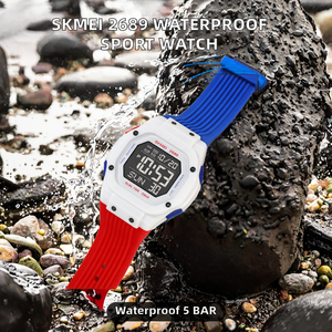2689 ABS Case Hangzhou <b>Movement</b> Waterproof Chronograph Sport Men's Digital Watch with Alarm 5BAR Silicone Band - Product Image 2