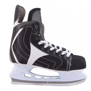 Produzione professionale nuovo stile Hockey su ghiaccio <span class=keywords><strong>pattini</strong></span> colore nero uso invernale fodera in rete da uomo PU superiore - Product Image 6