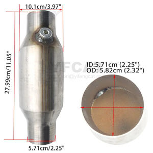 Yfcat เครื่องฟอกไอเสียรถยนต์อเนกประสงค์ขนาด2นิ้ว2.25นิ้ว2.5นิ้ว3 "เซลล์400ตัวเร่งปฏิกิริยาไหลสูงเครื่องฟอกไอเสียแบบกลมสแตนเลสสตีล - Product Image 4