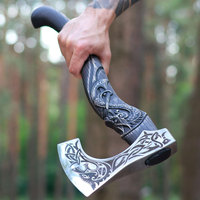 Hache de camping et de bushcraft en acier inoxydable de qualité supérieure, faite à la main, personnalisable, pour applications décoratives et de collection