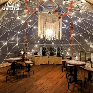 6m şeffaf bahçe Igloo kubbe çadır açık restoran Geodesic Dome temizle iglo çadır satılık