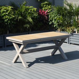 <span class=keywords><strong>Table</strong></span> à manger <span class=keywords><strong>extensible</strong></span> moderne en <span class=keywords><strong>aluminium</strong></span> durable avec 6 <span class=keywords><strong>chaises</strong></span> en corde, garantie 5 ans, pliable pour hôtels et terrasses - Product Image 2