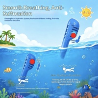 Masker Snorkel Anak Bertema Bayi Hiu dengan Fungsi Semprotan Air Tahan Air Anti Kabut Tabung Pernapasan Kering Penuh Perlengkapan Renang dan Menyelam