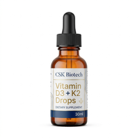 Complément Alimentaire Liquide Vitamine D3+K2 en Gouttes – Fabrication OEM/ODM, Personnalisation de Marque Privée, Support de Production