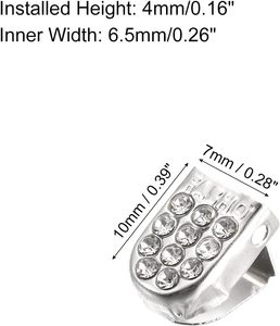 Uxcell Embouts de lacets en acier inoxydable X mm, sans nœud, type Bling, couleur argent, pièces - Product Image 2