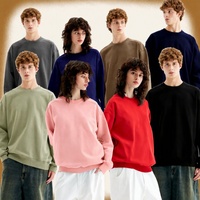 Sweat-shirt classique à col rond en molleton français 450 g/m² 100 % coton, coupe ample unisexe, personnalisable