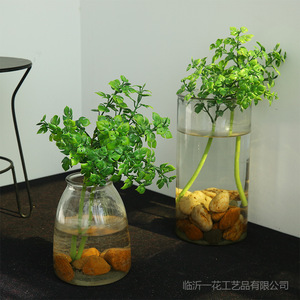 Plante Artificielle Yihua Floral Art, Fleur en Soie 39cm, Style Nordique, Décoration Maison et Hôtel, Feuilles Blanches et Vertes - Product Image 3