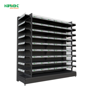 Étagère de présentation métallique double face robuste pour supermarché, rayonnage gondole réglable, étagère autoportante pour magasin de détail - Product Image 6