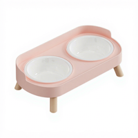 Bol surélevé moderne 2-en-1 en acier inoxydable pour animaux de compagnie, gamelle antidérapante à alimentation lente pour chats et chiens avec support