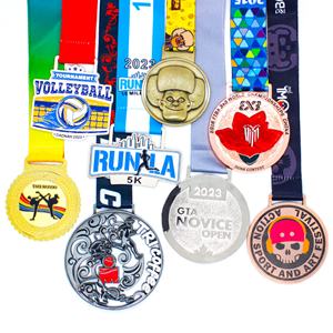 Medalla Deportiva de Metal Personalizada de Alta Calidad, Diseño Propio, en Blanco, de Aleación de Zinc, 3D, Dorada, para Campeón de Maratón - Product Image 4