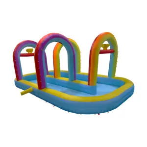 plastic mini inflatable roof play center water park sports kids baby outdoor swimming pool with blower