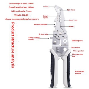 21 in one industrial grade chickpea elbow multifunctional <b>wire</b> <b>stripper</b> electrician special <b>wire</b> stripping artifact stainless - Product Image 6